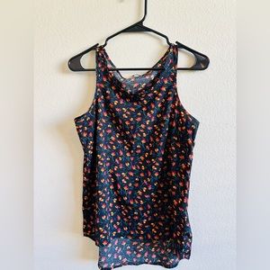 ATMOSPHERE floral ditzy sleeveless top with curved hem, longer at the back